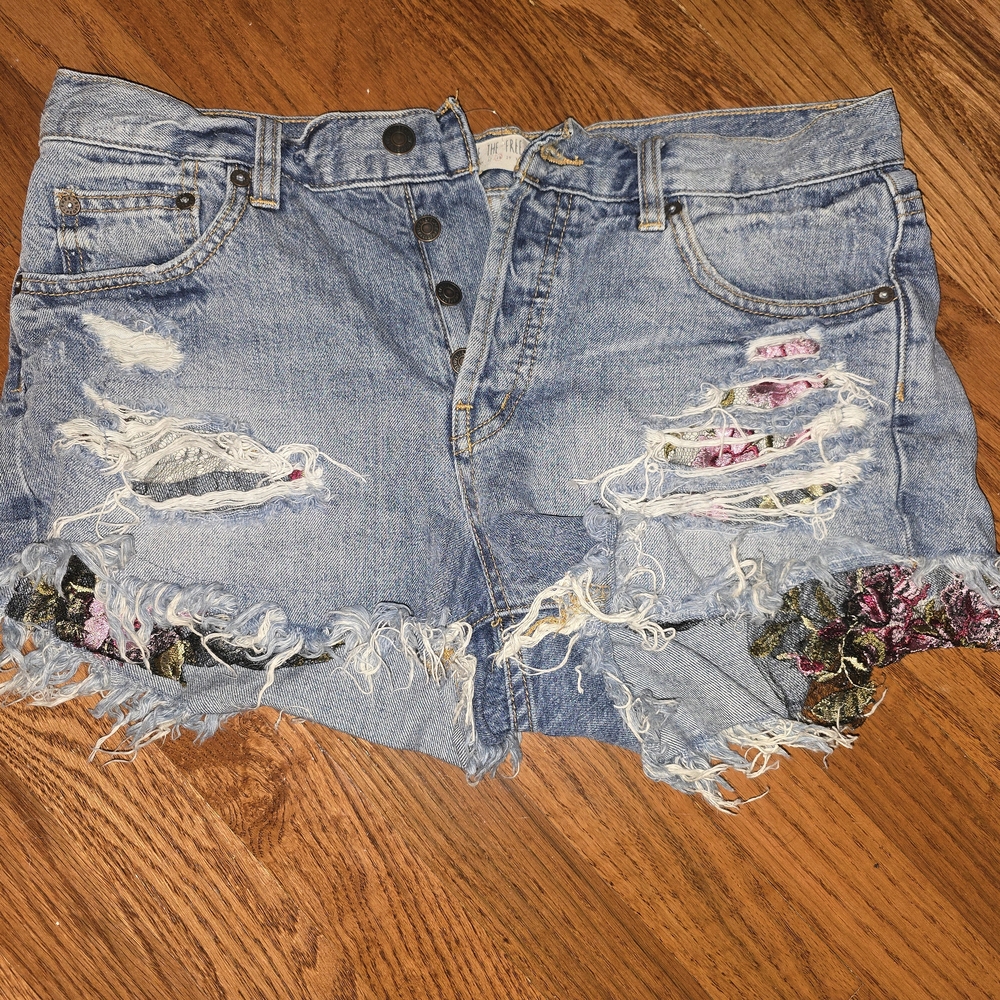 Distressed Denim Shorts
